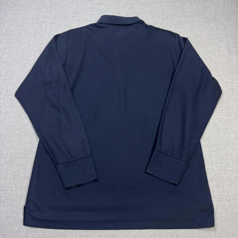 Lacoste Izod Vintage Polo Shirt Mens Large Blue Long Sleeve Cotton Collared